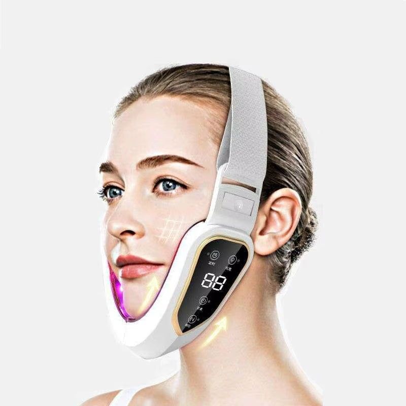 Face Lifting Device LED Photon Therapy Vibration Facial Massager Face Slimming Double Chin Removal V Line Lift Belt Skin Care
