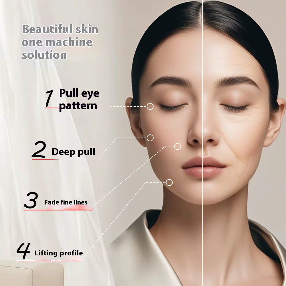 EMS Facial Massager with Low-Frequency Pulse - Rechargeable V-Shape Firming & Contouring Device for Eye Care and Face Lifting