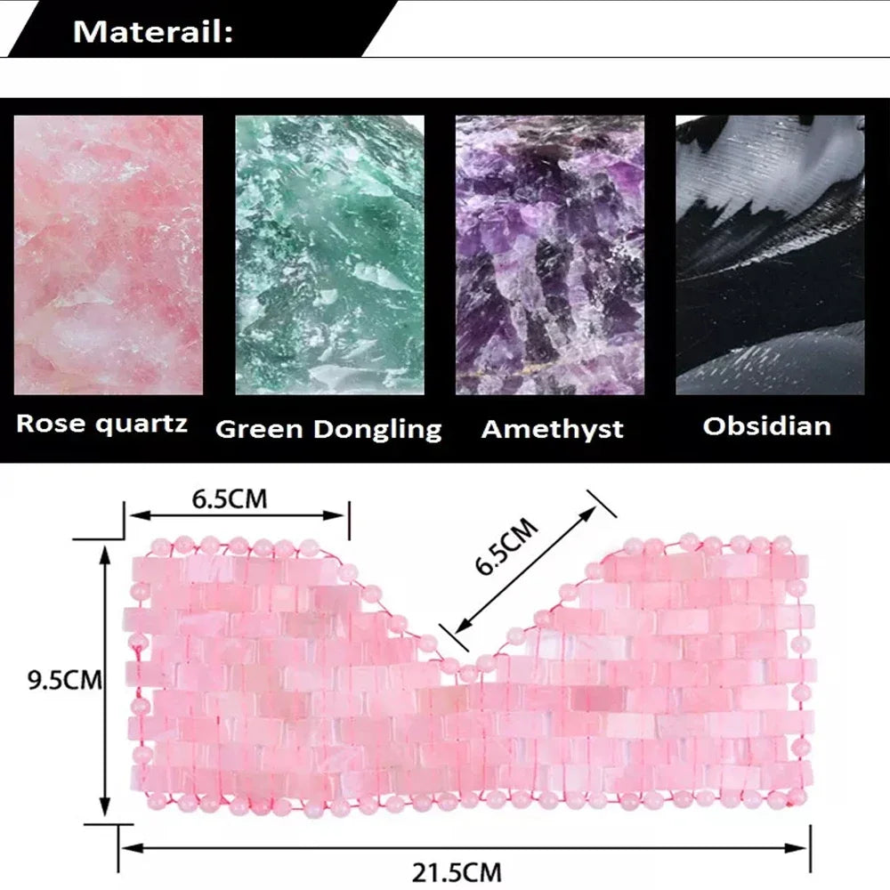 Natural Rose Quartz Eye Mask Massager Jade Relax Sleep Massage Tools Care Stone Face Cooling Sleep Mask