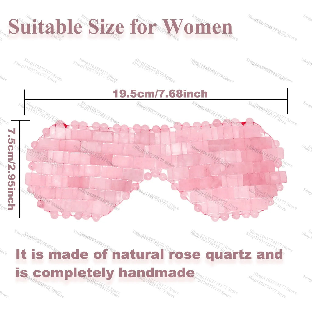 Natural Rose Quartz Eye Mask Massager Jade Relax Sleep Massage Tools Care Stone Face Cooling Sleep Mask