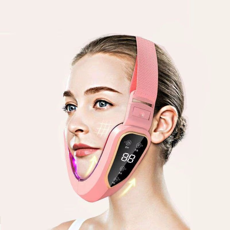 Face Lifting Device LED Photon Therapy Vibration Facial Massager Face Slimming Double Chin Removal V Line Lift Belt Skin Care