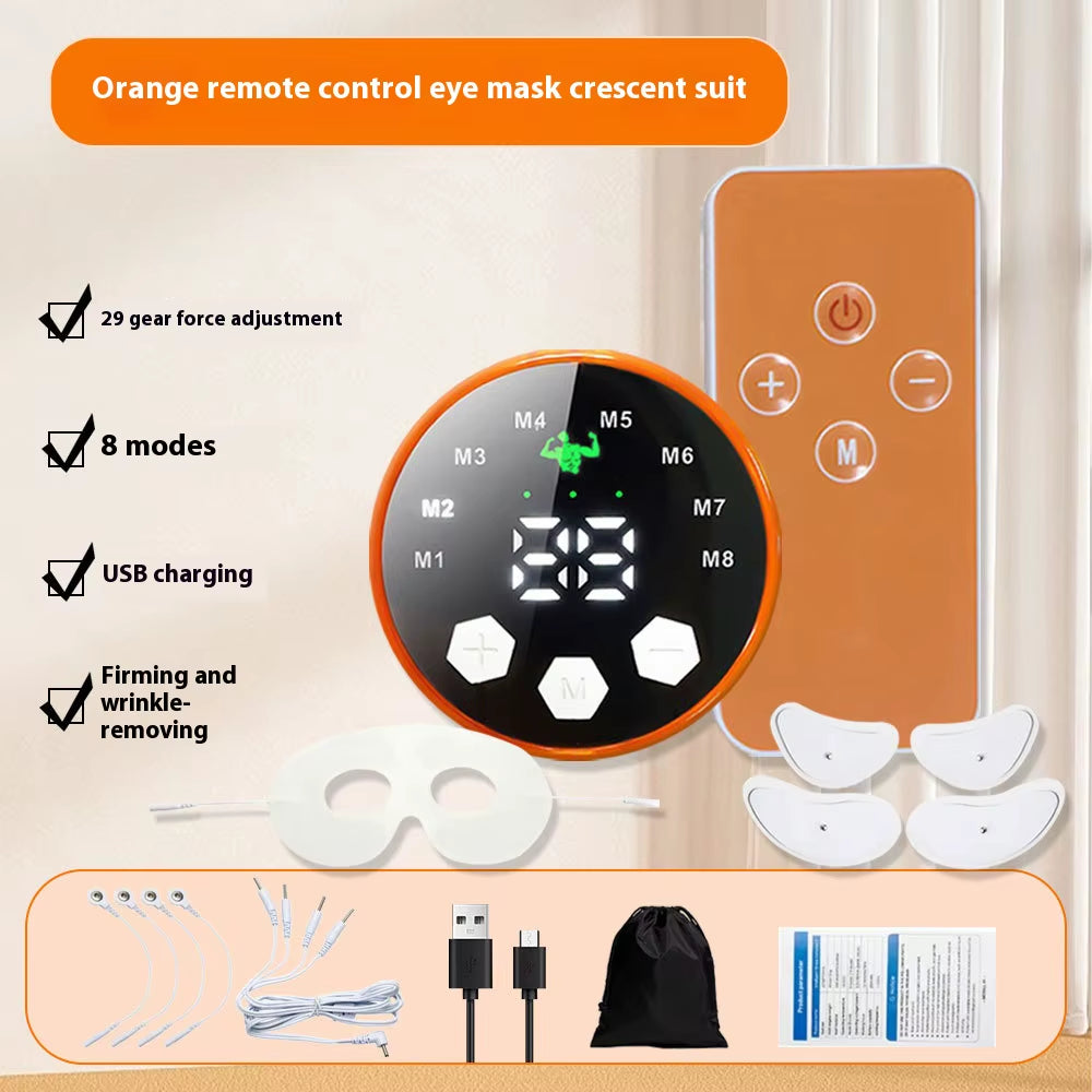 EMS Facial Massager with Low-Frequency Pulse - Rechargeable V-Shape Firming & Contouring Device for Eye Care and Face Lifting